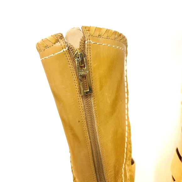 SCHUTZ Leather Gladiator Greek High Open Heel Shoes size 10B - Picture 8 of 10